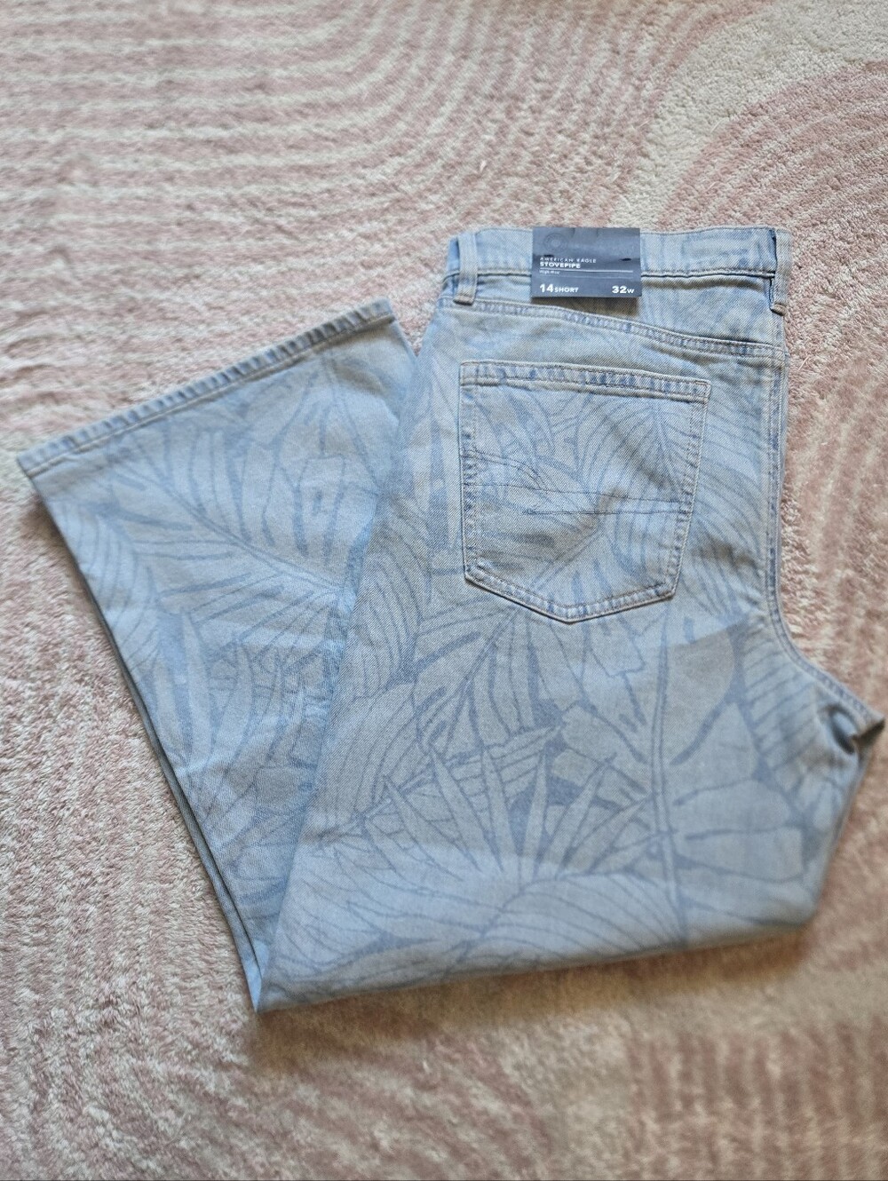 American Eagle Leaf Print Stovepipe Jeans | 14S